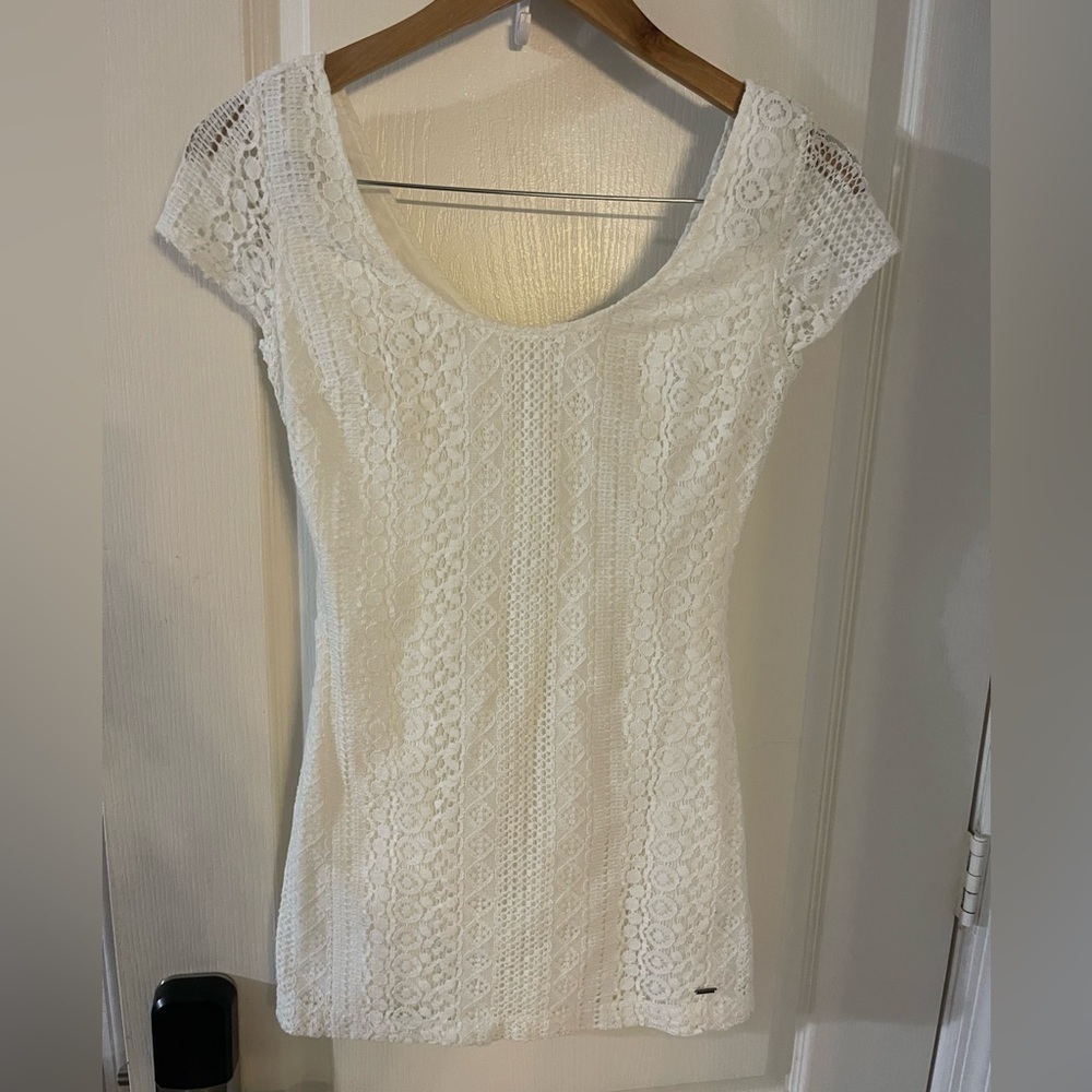 Hollister Cream Lace Mini Dress